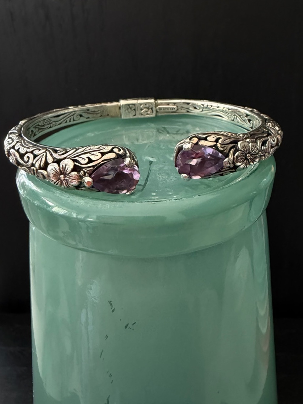 Annika Witt Bali Ati ID Sterling Silver Amethyst Bracelet - Picture 4 of 4